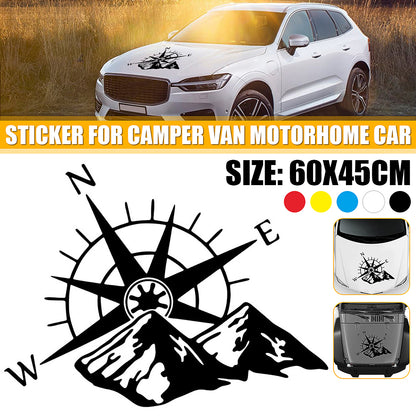 Car Compass & Mountain Body Hood Sticker Decal