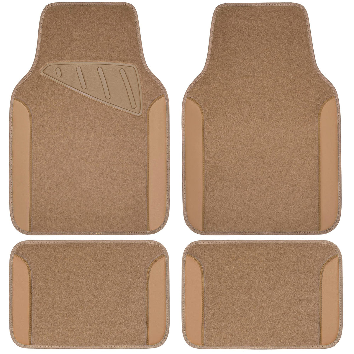 Car Waterproof Universal Floor Mats Faux Leather Anti-Slip Nibbs Driver Heel Pad 4 Packs
