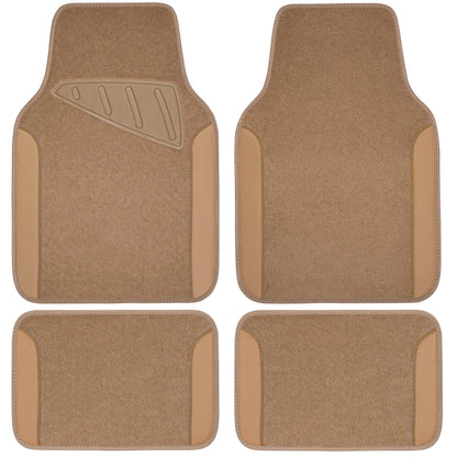 Car Waterproof Universal Floor Mats Faux Leather Anti-Slip Nibbs Driver Heel Pad 4 Packs