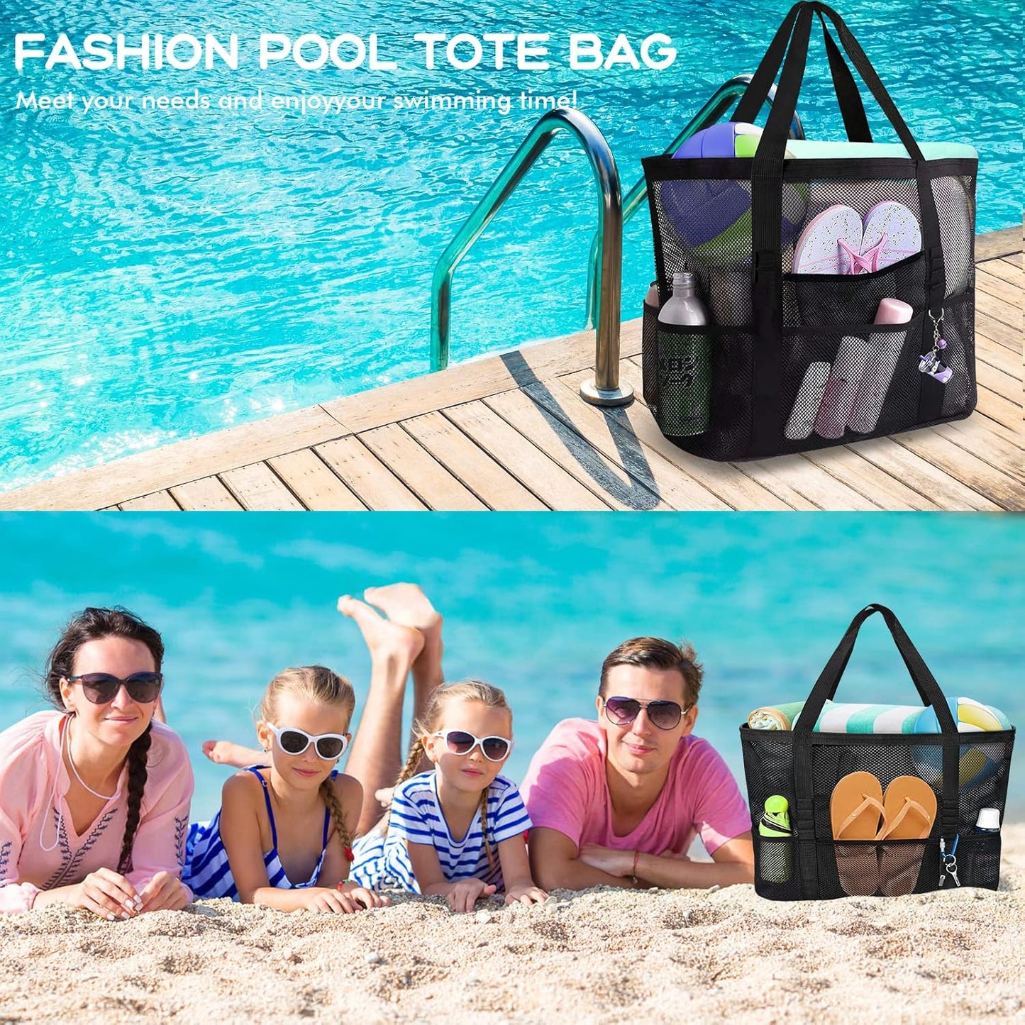 Camping Mesh Beach Waterproof Tote Bags