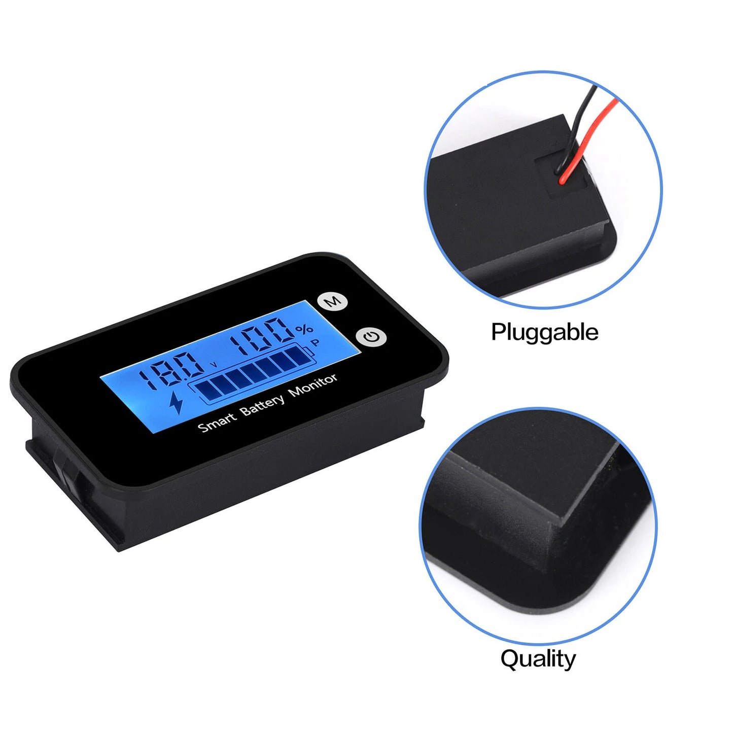 Car Motorcycle Battery Monitor LiFePO4 Lithium Waterproof with Bracket Display