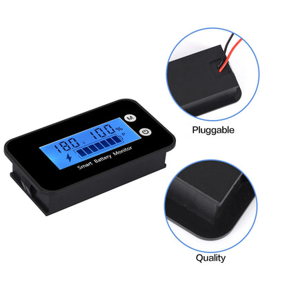 Car Motorcycle Battery Monitor LiFePO4 Lithium Waterproof with Bracket Display