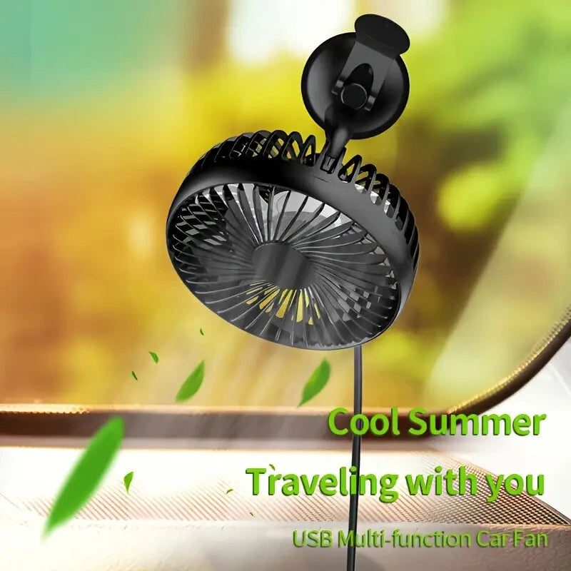 Car Cooling Fan 3Speed Air Circulator 12V/24V 360° Rotation