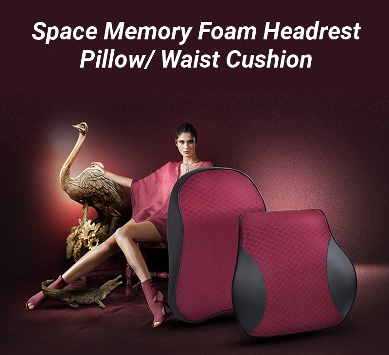 Memory Foam Car Headrest Pillow Breathable Seat Back Cushion