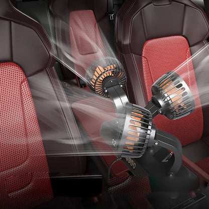 Car Mini Fan With Parking Number Three-Head Fan