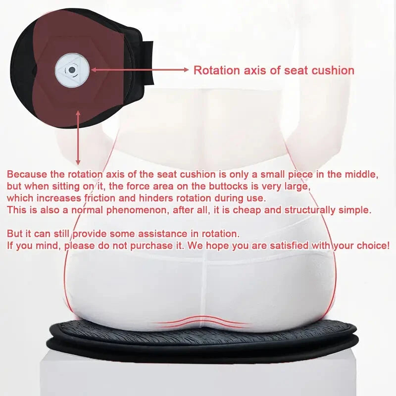 Car 360° Rotating Non-Slip Washable Round Seat Cushion