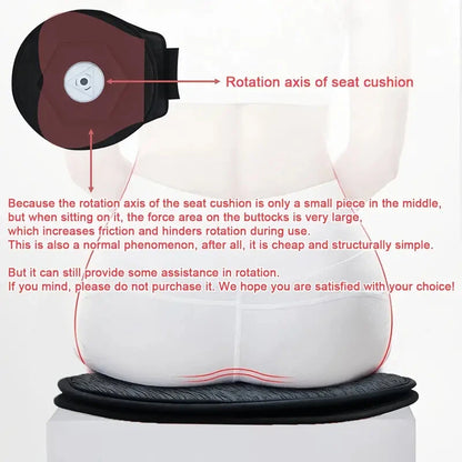 Car 360° Rotating Non-Slip Washable Round Seat Cushion