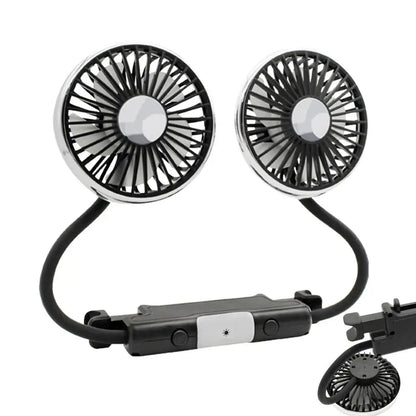 Car Clip Fan  LED 360° Rotatable Cooler Electrical Fan