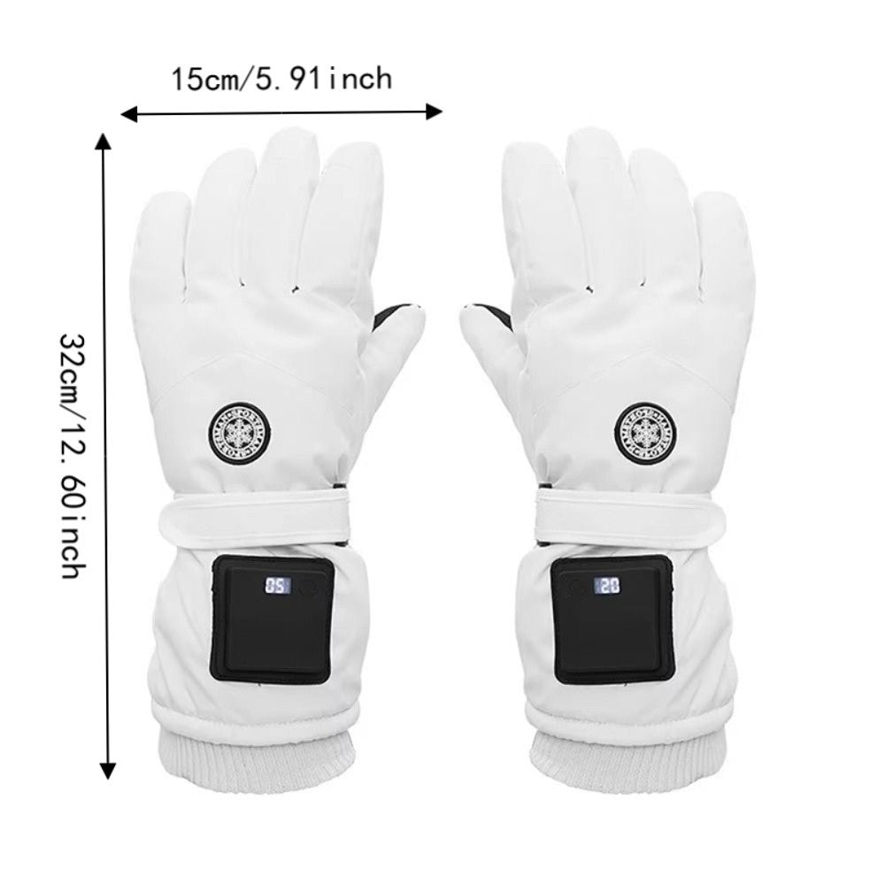 Motorcycle Riding Electric Heated Gloves USB Hand Warmer Waterproof Digital Display Adjustment Warm Mittens
