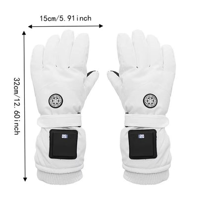 Motorcycle Riding Electric Heated Gloves USB Hand Warmer Waterproof Digital Display Adjustment Warm Mittens