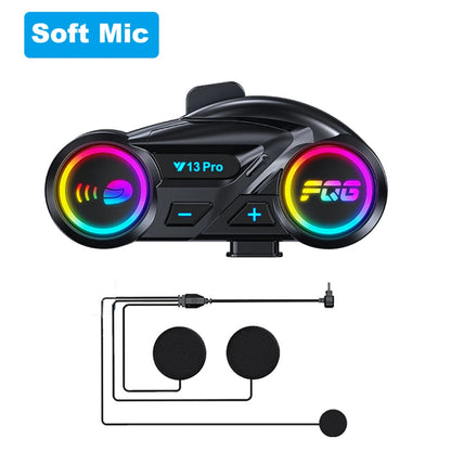 Motorcycle Helmet Bluetooth Headset Intercom Distance 500M Stereo Fm Radio Mixing Music Sharing