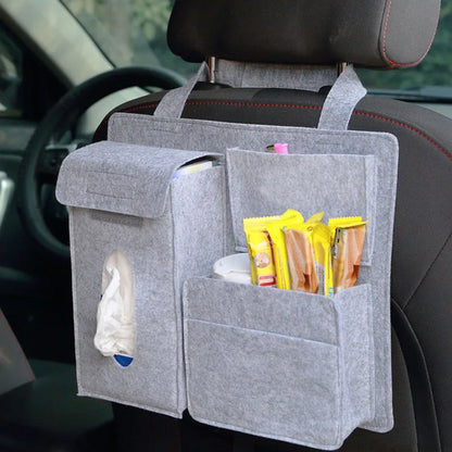 Car Back Seat Organizer Hanging Bag Paper Towel Phone Storage