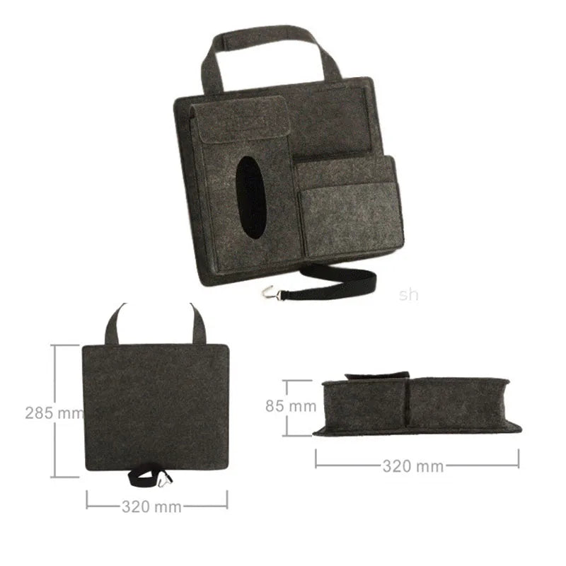 Car Back Seat Organizer Hanging Bag Paper Towel Phone Storage
