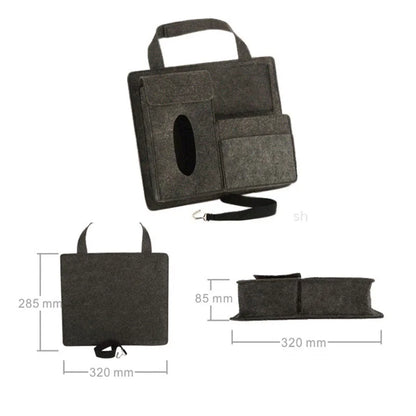 Car Back Seat Organizer Hanging Bag Paper Towel Phone Storage
