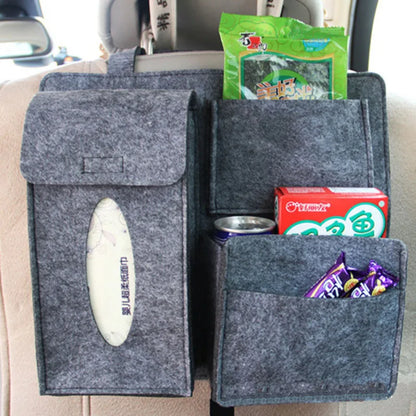 Car Back Seat Organizer Hanging Bag Paper Towel Phone Storage
