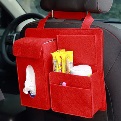 Car Back Seat Organizer Hanging Bag Paper Towel Phone Storage