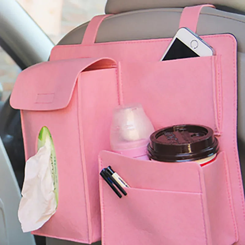 Car Back Seat Organizer Hanging Bag Paper Towel Phone Storage