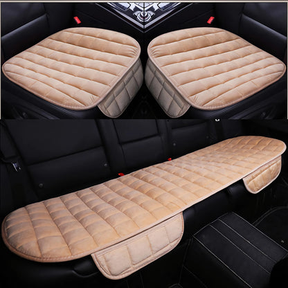 Car Flocking Non Slide Four Seasons Protector Mat Pad Warm Seat Cushion 3 Pcs