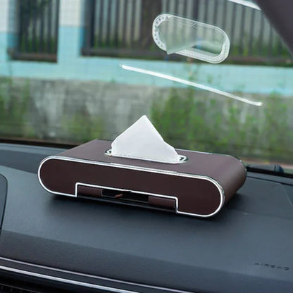 Car Tissue Box Interior Decoration Creative Phone Holder Time Drawer Inside Paper Organizer