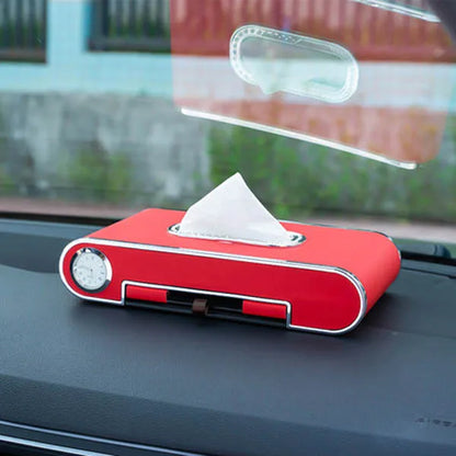 Car Tissue Box Interior Decoration Creative Phone Holder Time Drawer Inside Paper Organizer
