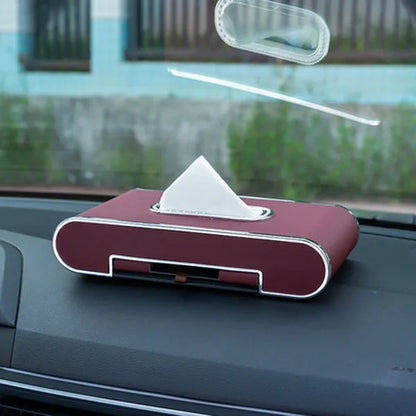 Car Tissue Box Interior Decoration Creative Phone Holder Time Drawer Inside Paper Organizer