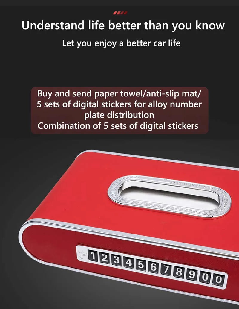 Car Tissue Box Interior Decoration Creative Phone Holder Time Drawer Inside Paper Organizer