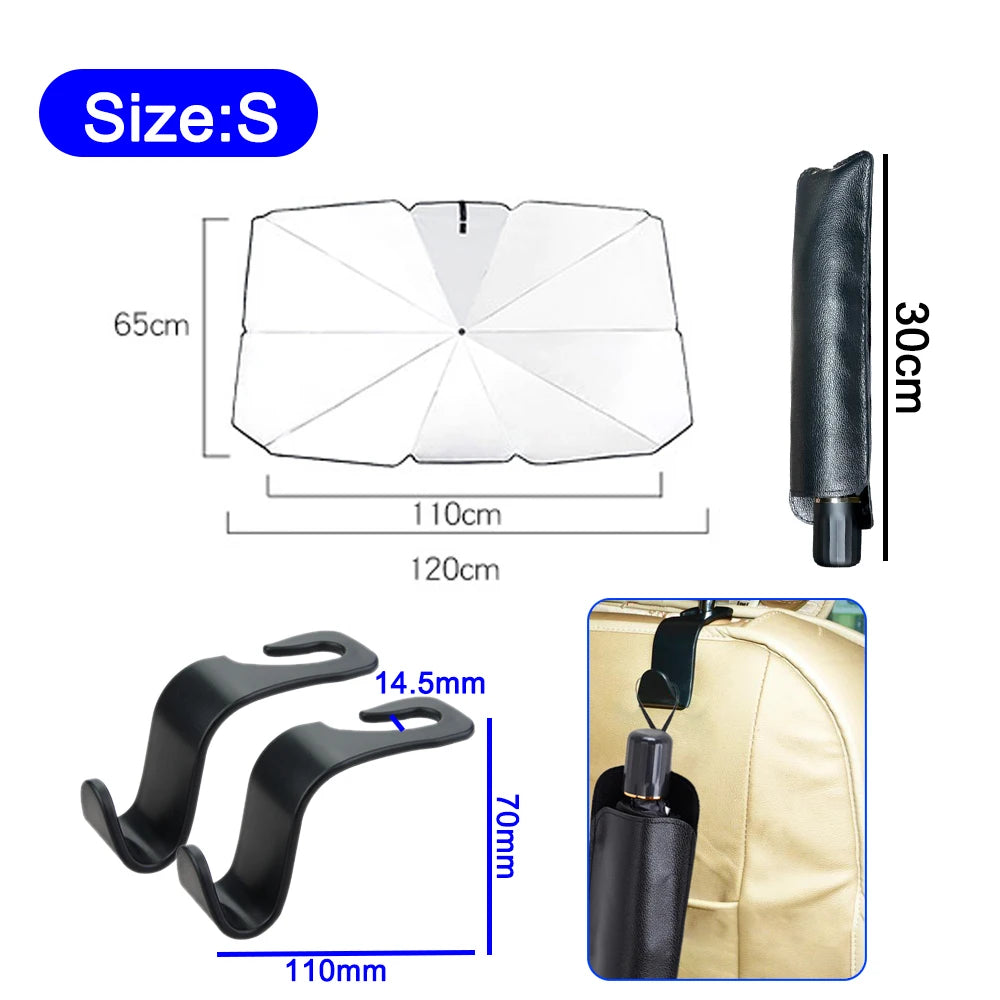 Foldable Car Sun Umbrella Shades Windshield Cover UV Protection Window Sunshade
