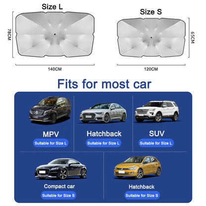 Foldable Car Sun Umbrella Shades Windshield Cover UV Protection Window Sunshade