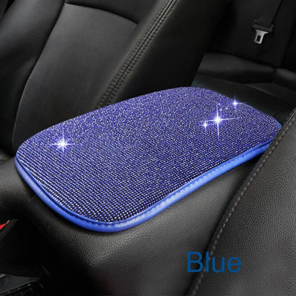 Car PU Leather Armrest  Universal Diamond Rhinestone Pad