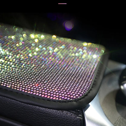 Car PU Leather Armrest  Universal Diamond Rhinestone Pad
