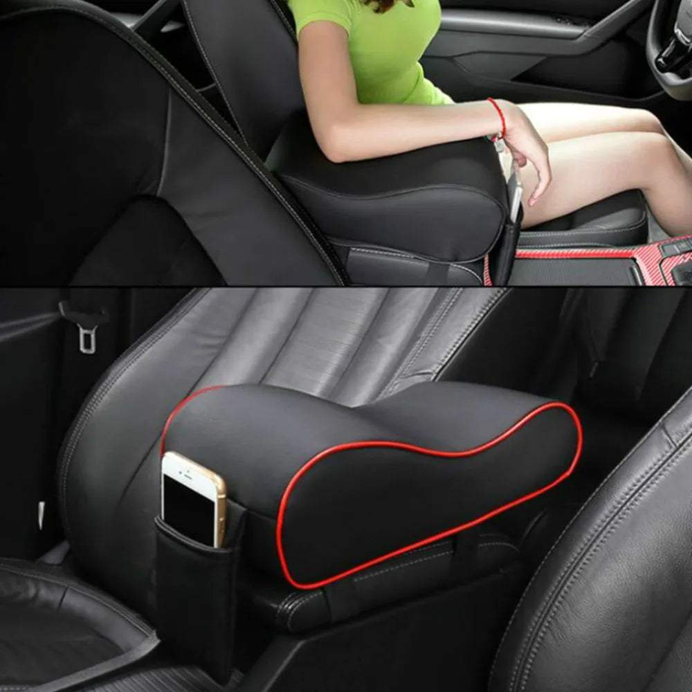 Car Auto Leather Armrest Pad Central Console Seat Box Mat Cushion Pillow Cover