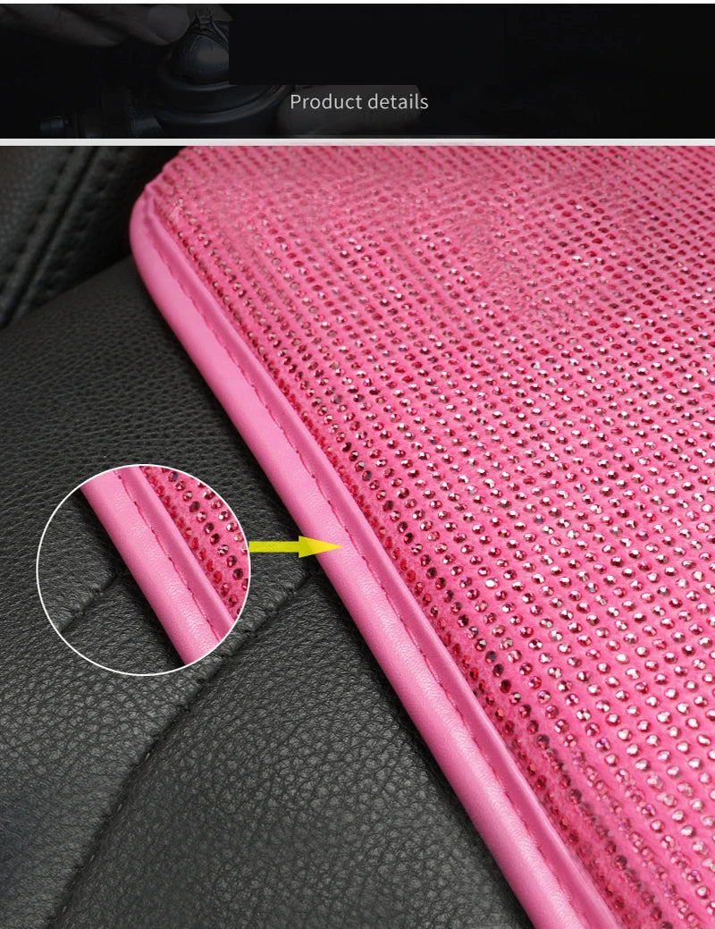 Car PU Leather Armrest  Universal Diamond Rhinestone Pad