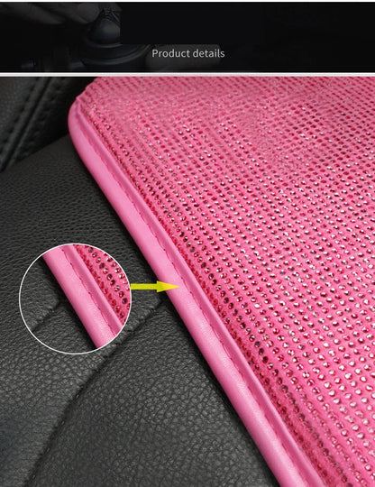 Car PU Leather Armrest  Universal Diamond Rhinestone Pad