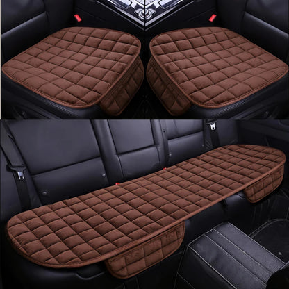 Car Flocking Non Slide Four Seasons Protector Mat Pad Warm Seat Cushion 3 Pcs