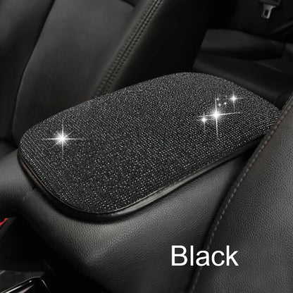 Car PU Leather Armrest  Universal Diamond Rhinestone Pad