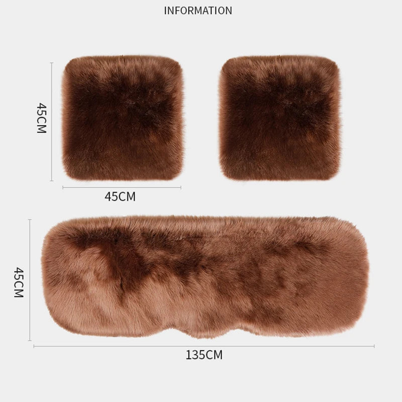 Artificial Wool Car Seat Cushion Winter Plush Auto Seat Cloak Universal Warm Car Seat Cover