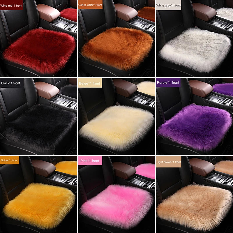 Artificial Wool Car Seat Cushion Winter Plush Auto Seat Cloak Universal Warm Car Seat Cover