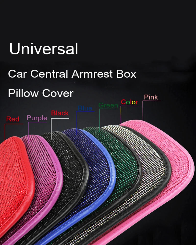 Car Diamond Studded Interior Protection Soft Comfortable Armrest Pad