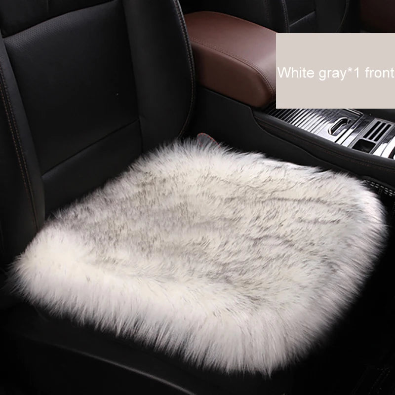 Artificial Wool Car Seat Cushion Winter Plush Auto Seat Cloak Universal Warm Car Seat Cover