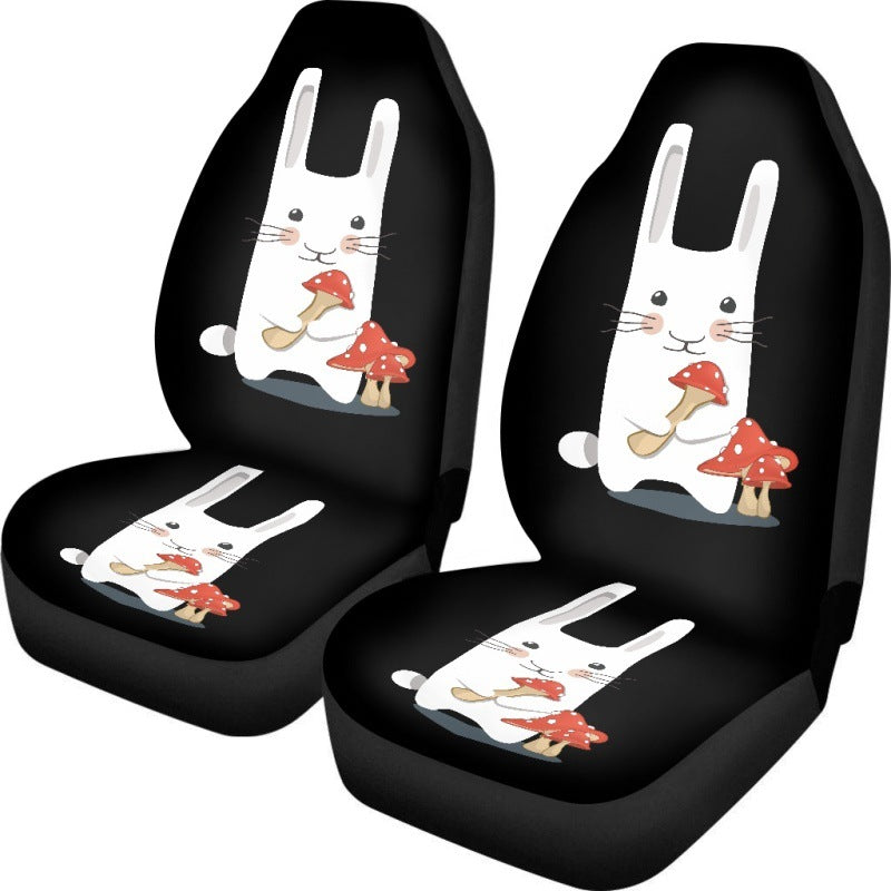 Car Cute Cartoon Rabbit Mushroom Umbrella Printed Seat Cushion 2 Pcs
