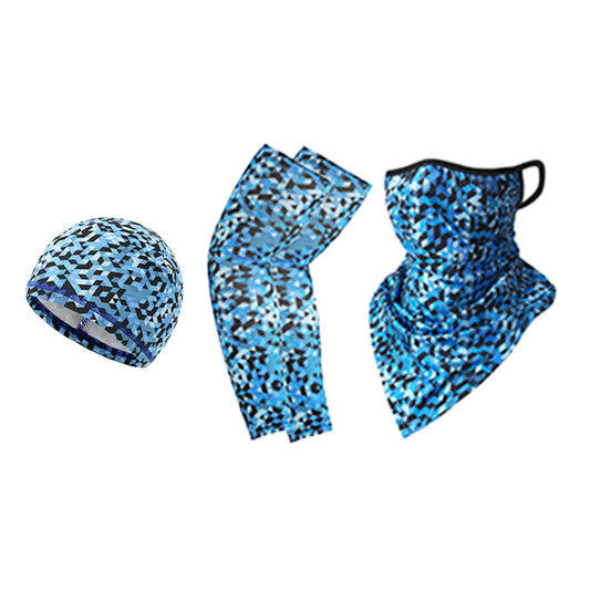 Motorcycle Outdoor Sports Wind-proof Breathable Ice Silk 3 Pcs Sets