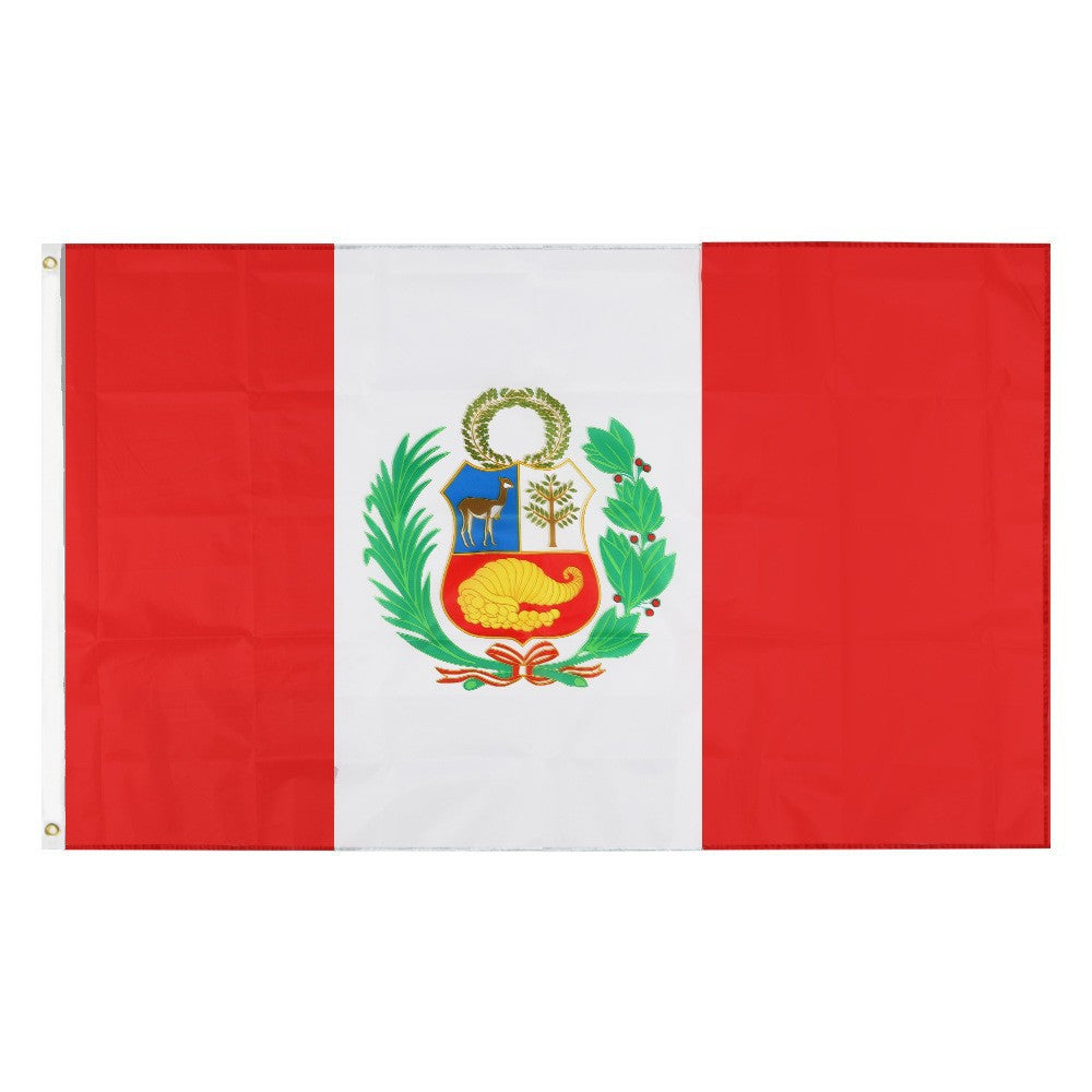 World Countries Polyester Flag Banner Home Decor 2 Pack