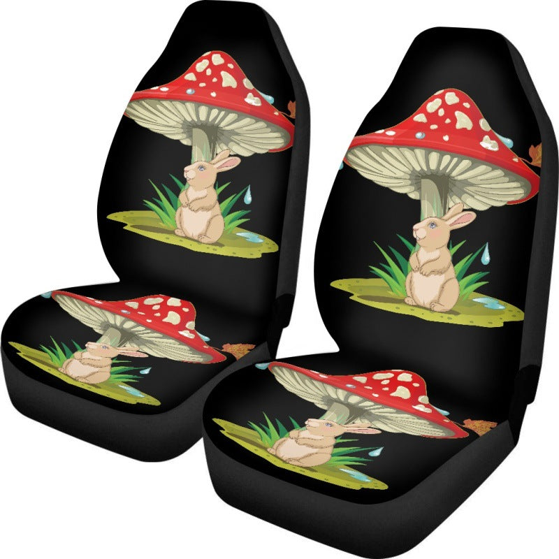Car Cute Cartoon Rabbit Mushroom Umbrella Printed Seat Cushion 2 Pcs