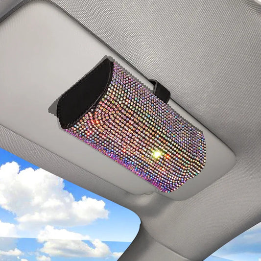 Auto Car Case Crystal Sunglasses Storage Box 7 Colors