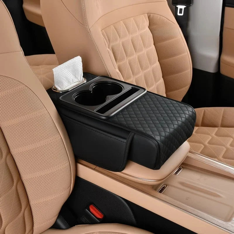 Car Armrest Cushion Organizer Mat Center Console Memory Foam Box Pads