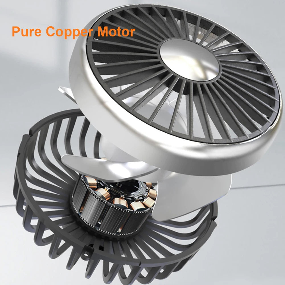 Car Seat Back 3-Speed Powerful Cooling Fan with Light