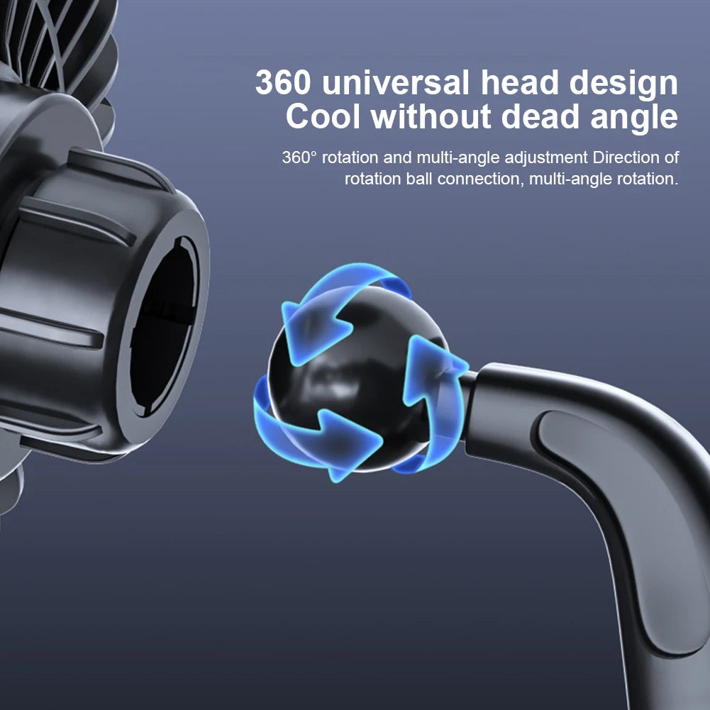 Car USB Windshield Desk Fans 12V/24V Suction Cup Auto Cooler
