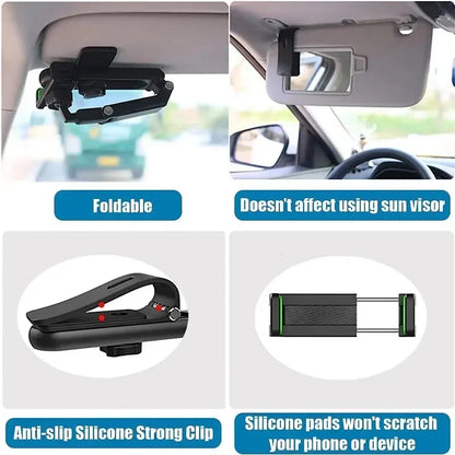 Car Multifunctional 360 Rotating Sun Visor Phone Holder