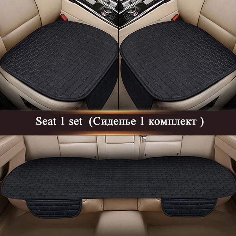 Car Flax Seat Cushion Protector Pad Front/Rear Set