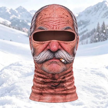 Funny 3D Face Balaclava Hat Full Face Motorcycle Riding Skiing Face Mask